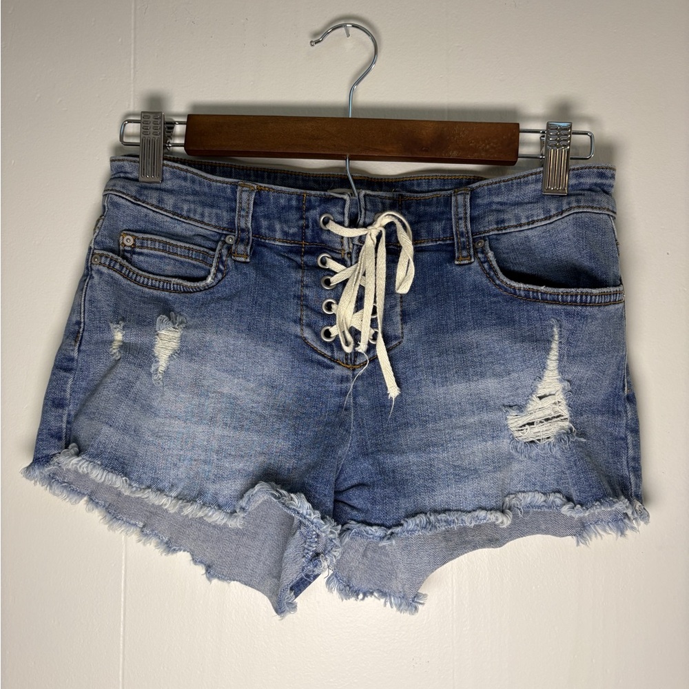 Billabong Blue Distressed Jean Shorts